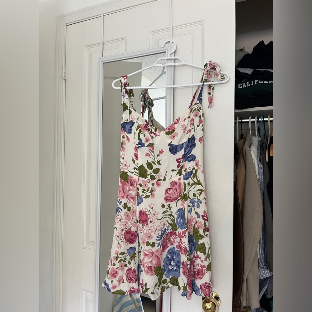 Reformation Pink and Purple Spaghetti Strap Sundress
